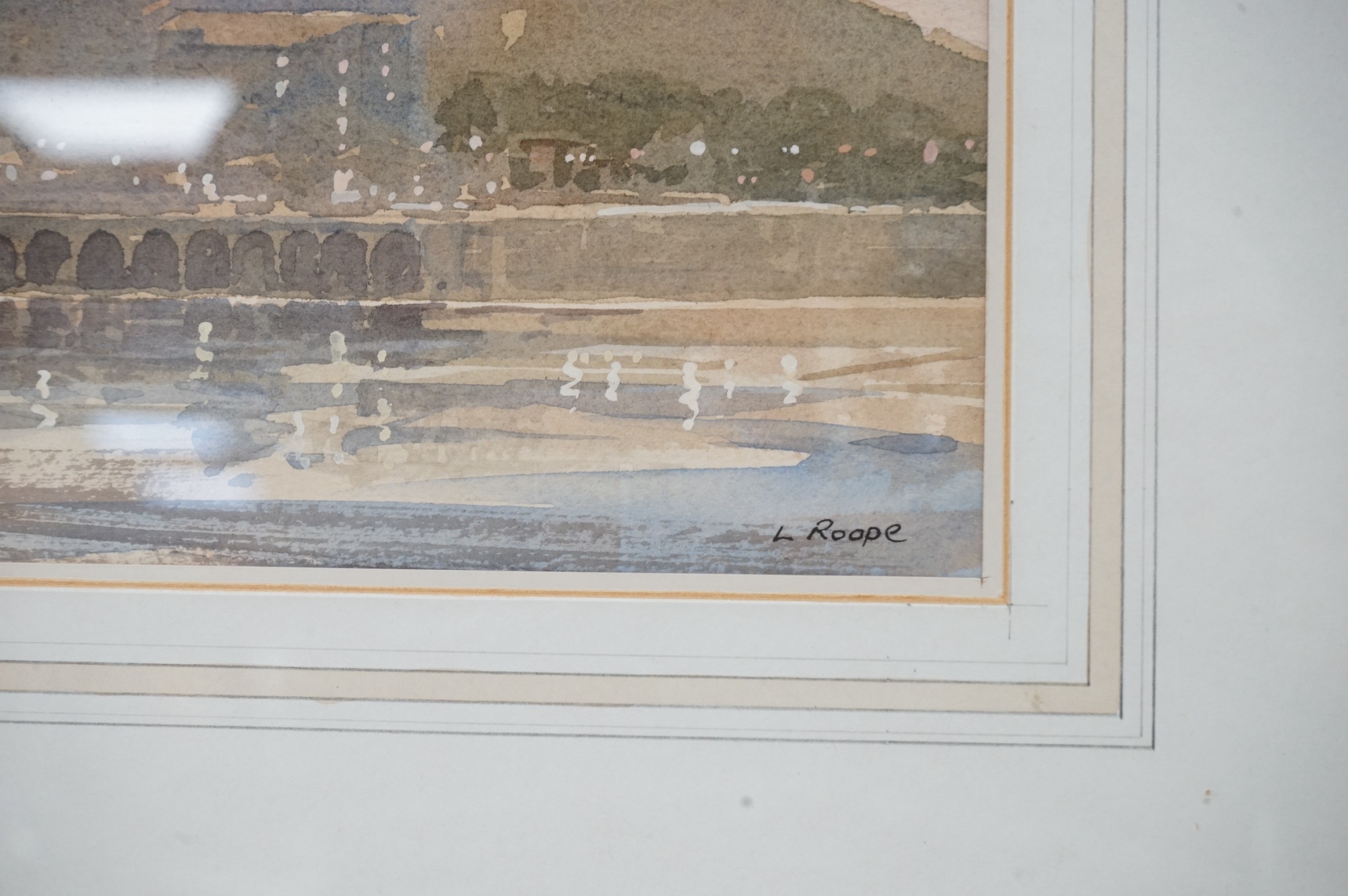 Len Roope (1917-2005), three watercolours comprising On the Solway, Saltcoats and Lancaster evening, each signed and inscribed, largest 24 x 34cm. Condition